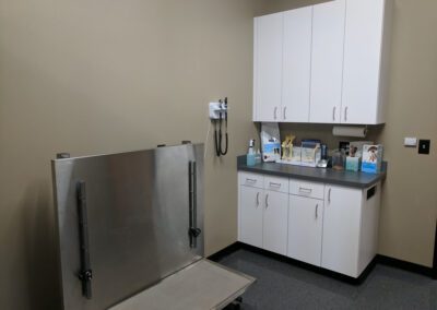 Exam room with cabinets and table