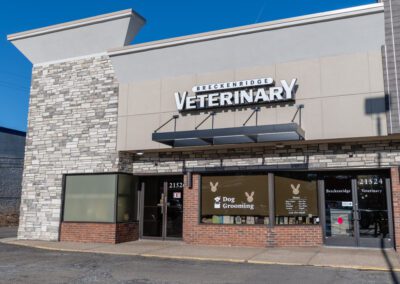 Veterinary clinic with dog grooming.